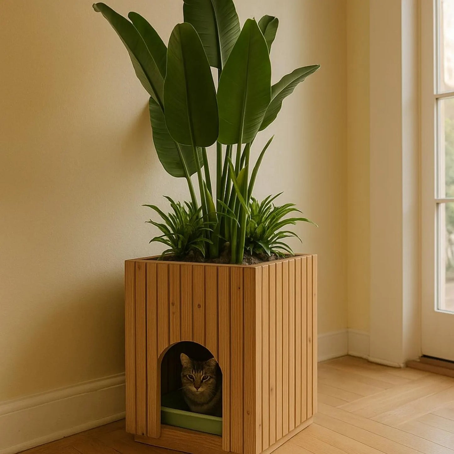 Hidden Cat Litter Box Planter: DIY Woodworking Furniture Plan (Digital Download)