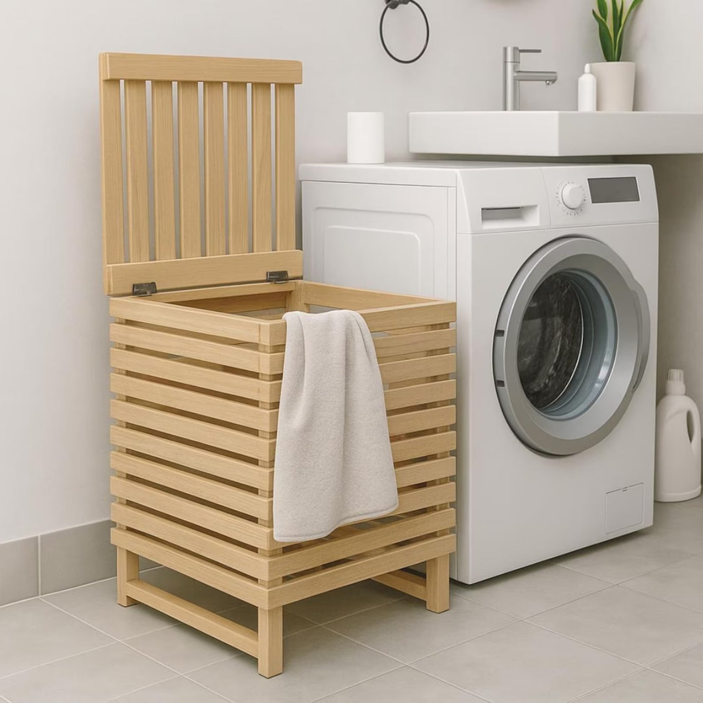 DIY Laundry Box | Wooden Storage Plan | Laundry Hamper Cabinet | Woodworking Digital Download